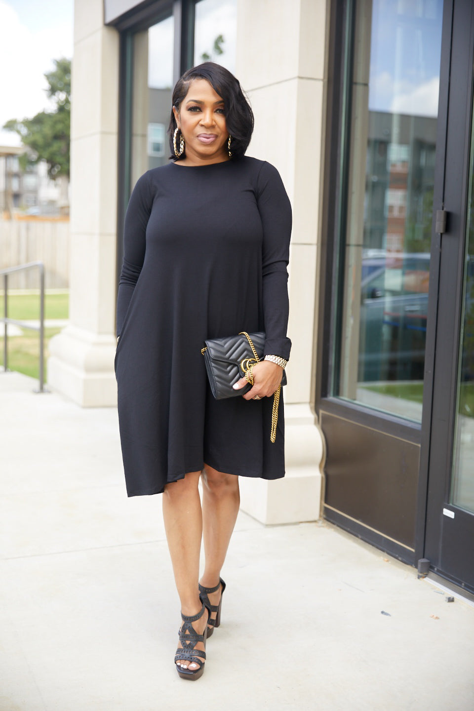Black LS Flare Dress with Pockets MiMi-Michelle Boutique Black LS Flare Dress with Pockets MiMi-Michelle Boutique