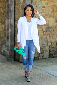 White Cardigan and Shirt Set