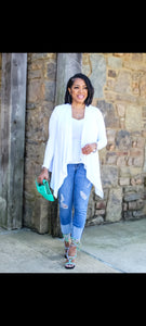 White Cardigan and Shirt Set