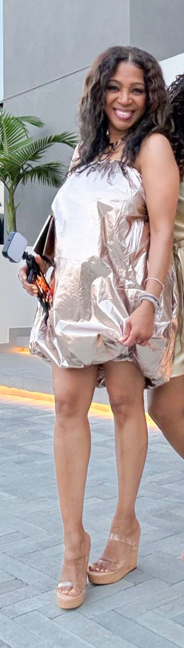 Metallic Mini Dress MiMi-Michelle Boutique Metallic Mini Dress MiMi-Michelle Boutique