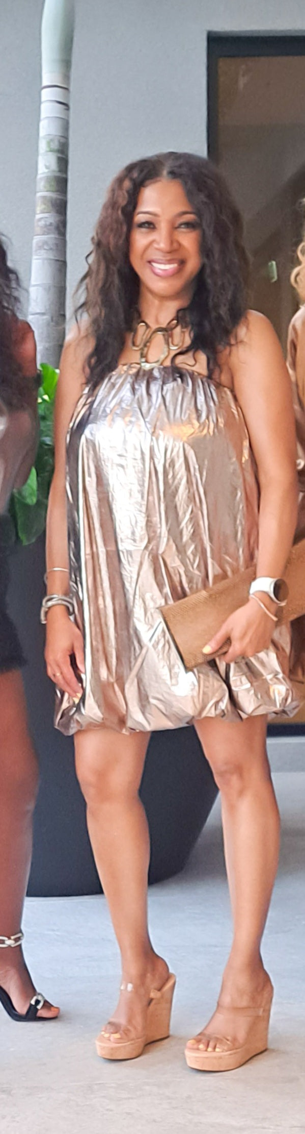 Metallic Mini Dress MiMi-Michelle Boutique Metallic Mini Dress MiMi-Michelle Boutique