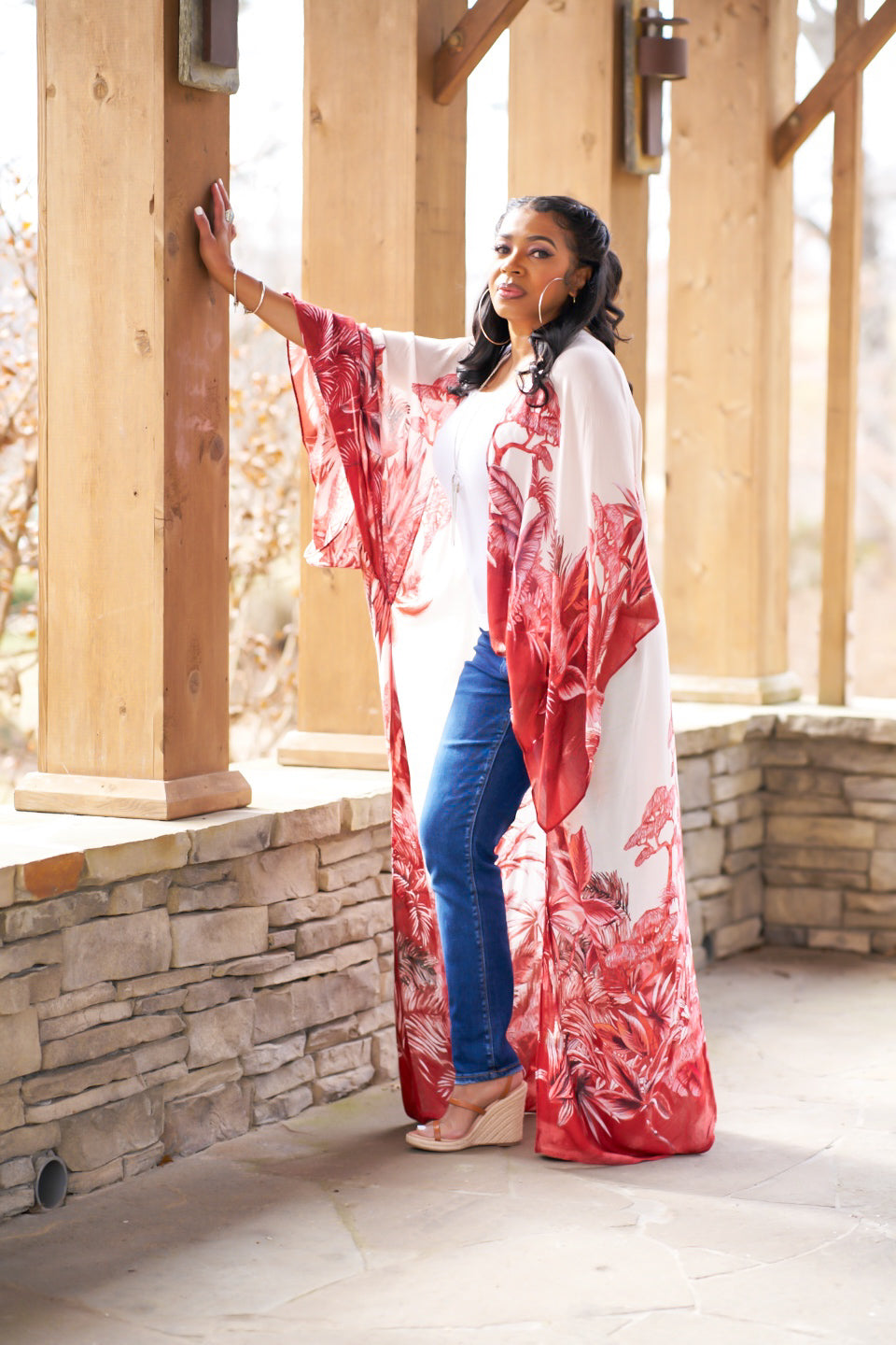 Sinopia Color Dress Sinopia Printed Kimono – MiMi-Michelle Boutique