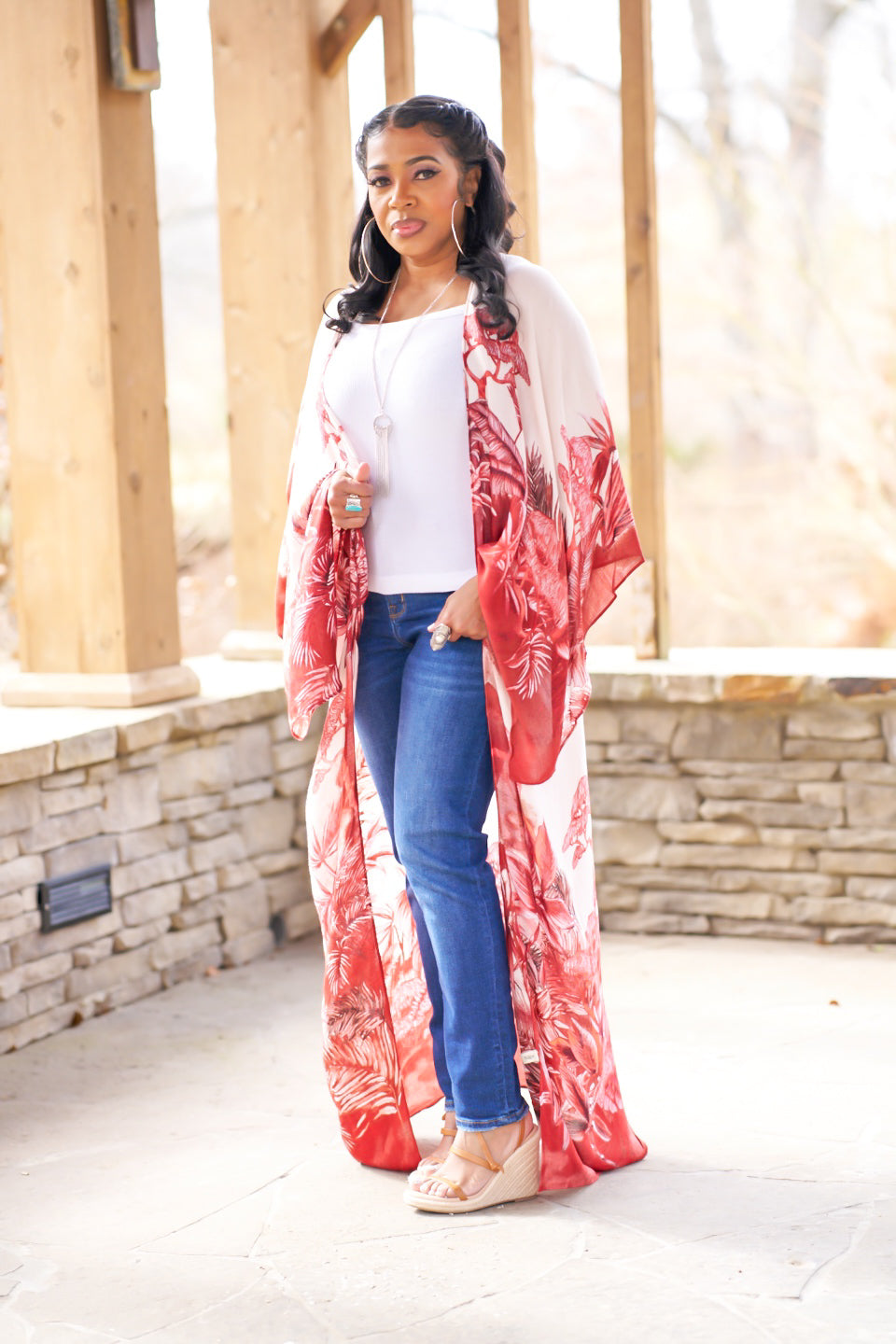 Sinopia Color Dress Sinopia Printed Kimono – MiMi-Michelle Boutique