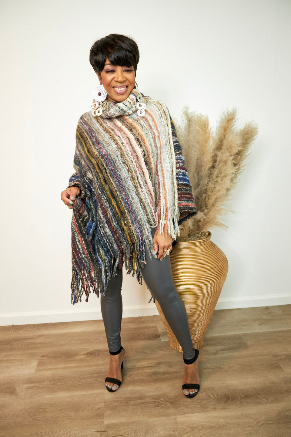Charcoal Poncho Sweater