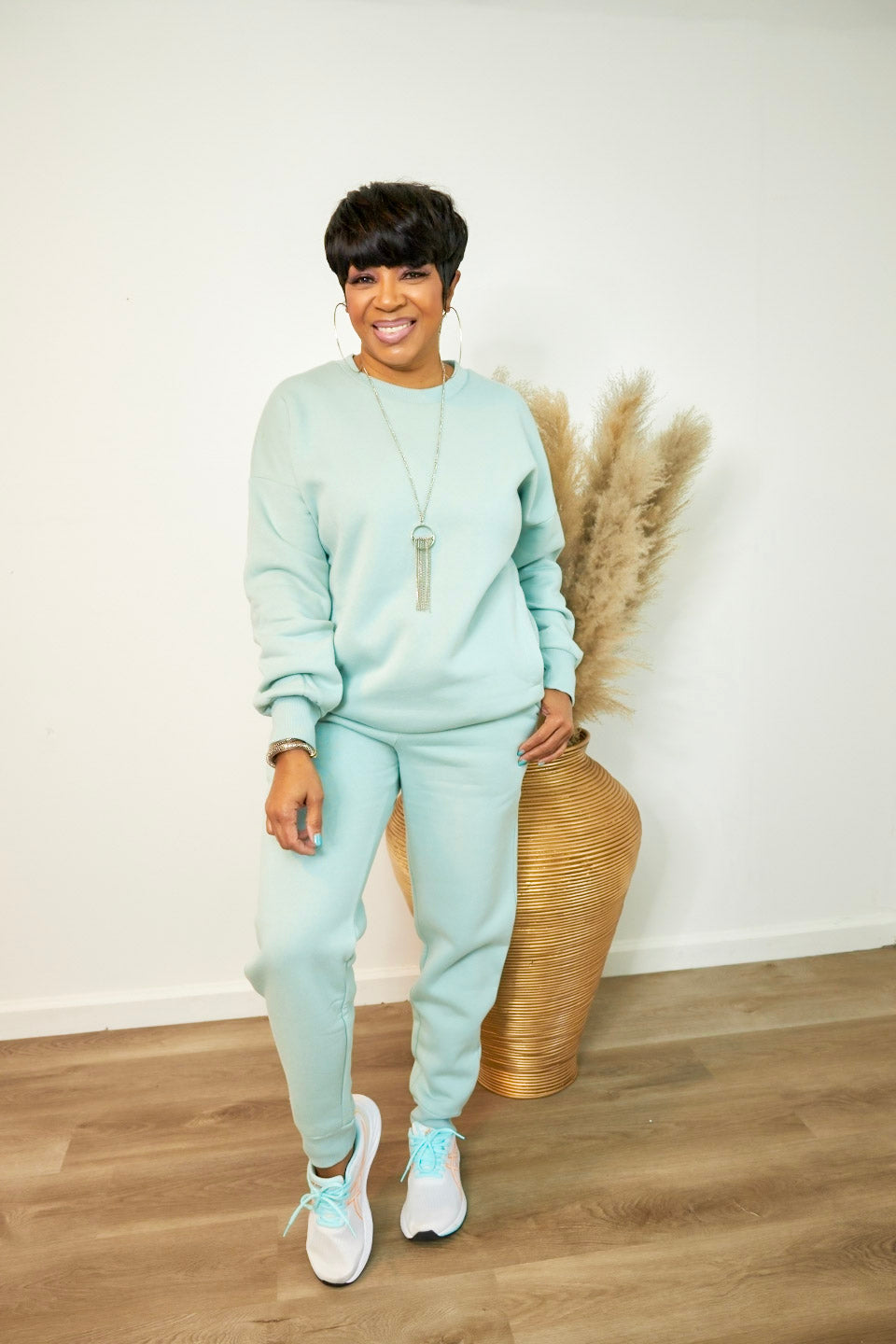 Mint Sweatshirt and Pant Set