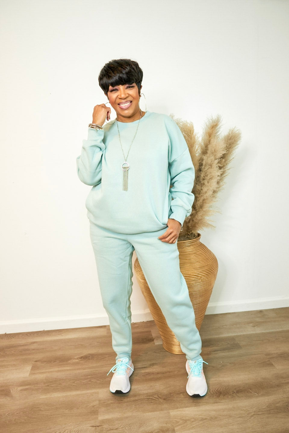 Mint Sweatshirt and Pant Set