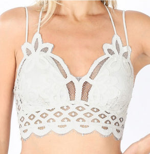 Crochet Lace Bralette with bra pads