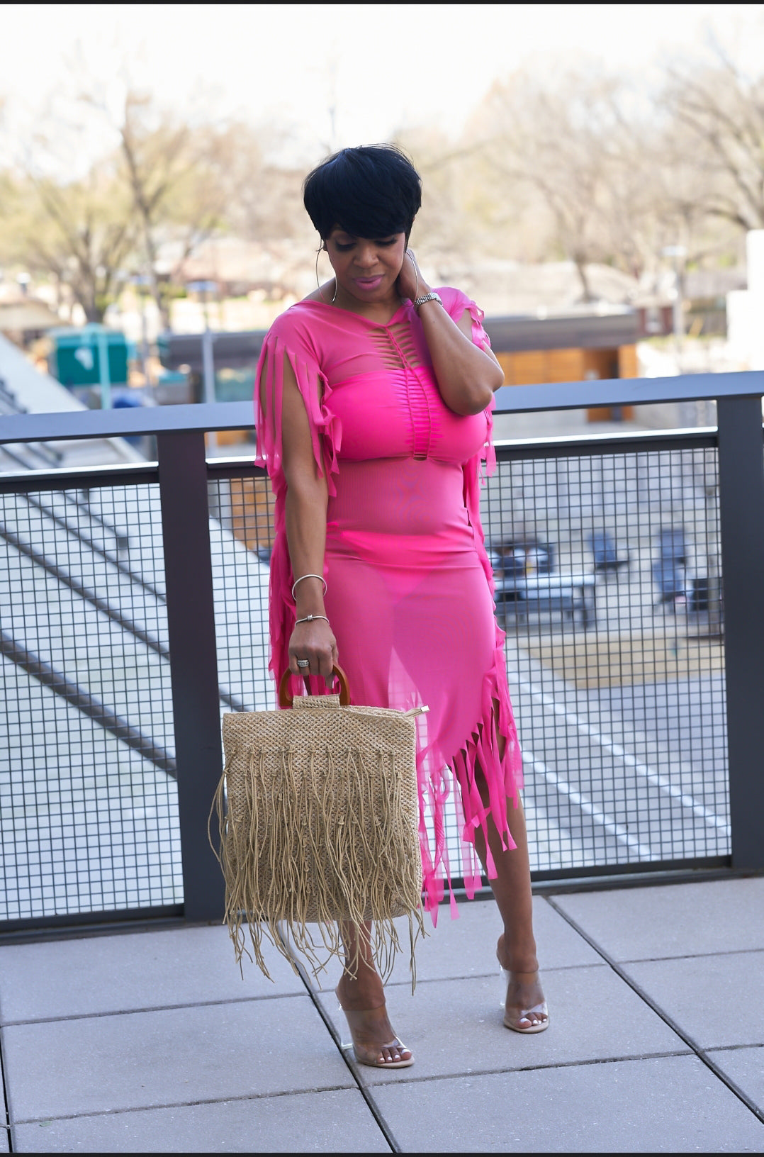 Passion Pink Mesh Dress