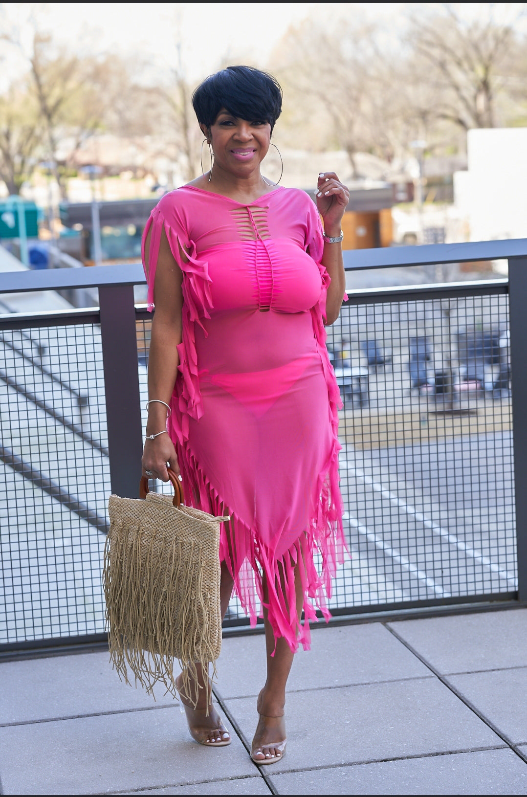 plus size pink mesh dress Passion Pink Mesh Dress MiMi-Michelle Boutique