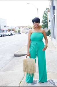 Green Tube Top Jumpsuit